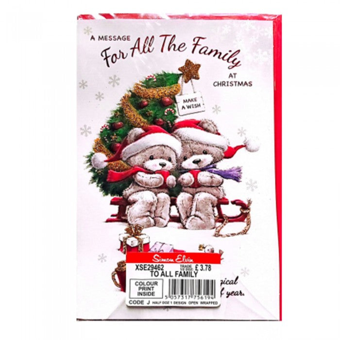 Front - Simon Elvin A Message For All The Family Christmas Card (Pack of 6)