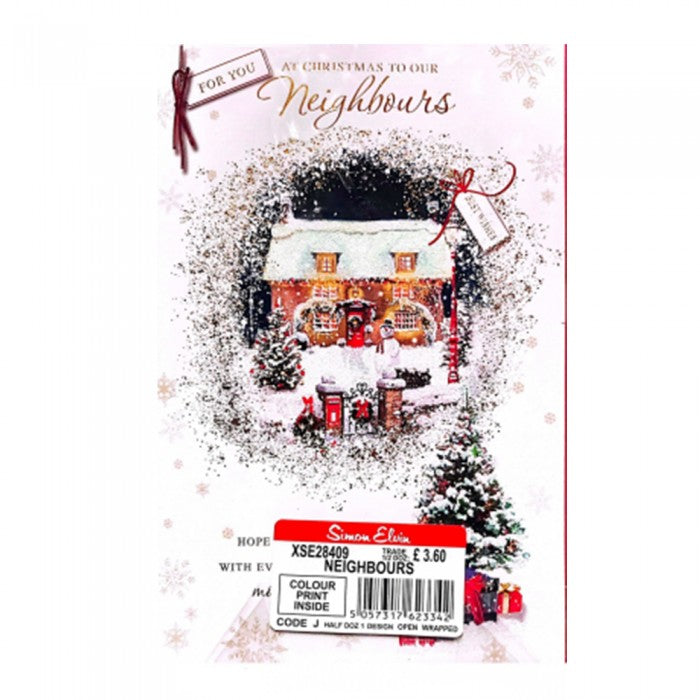 Front - Simon Elvin For You At Christmas To Our Neighbours Christmas Card (Pack of 6)