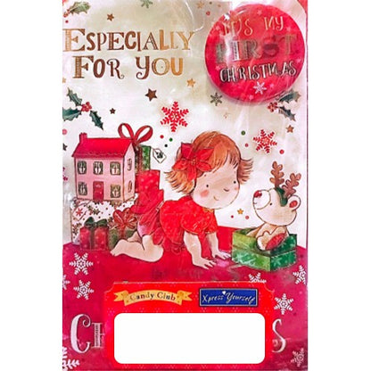 Multicoloured - Front - Simon Elvin Especially For You Its´s First Christmas Card (Pack of 6)