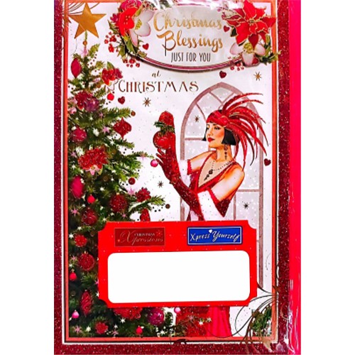 Red-White - Front - Simon Elvin Blessings Christmas Greetings Card (Pack of 6)