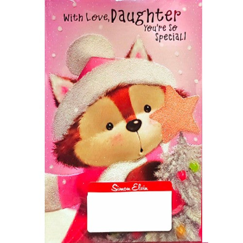 Front - Simon Elvin With Love Daughter Christmas Card (Pack of 6)