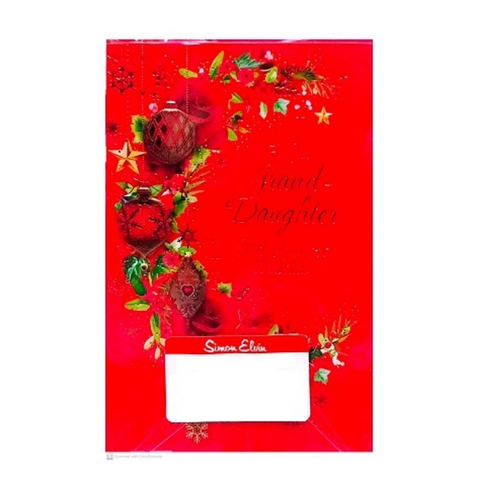 Front - Simon Elvin Grand Daughter Lantern Christmas Card (Pack of 6)