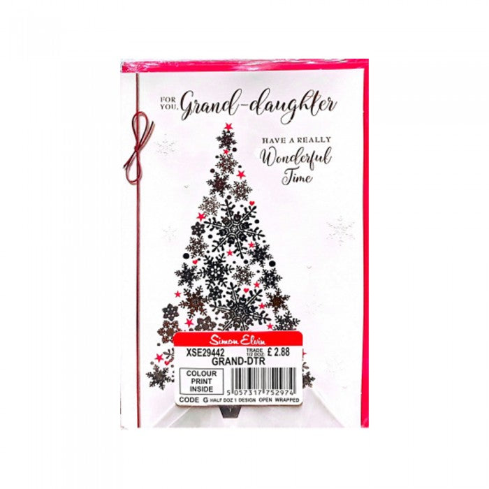 Front - Simon Elvin For You Grand Daughter Snowflake Christmas Card (Pack of 6)