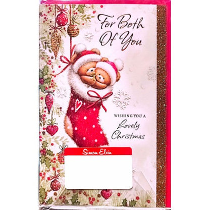 Multicoloured - Front - Simon Elvin For Both Of You Wishing You A Lovely Christmas Card (Pack of 6)