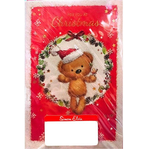 Front - Simon Elvin For You At Christmas Teddy Bear Greetings Card (Pack of 6)