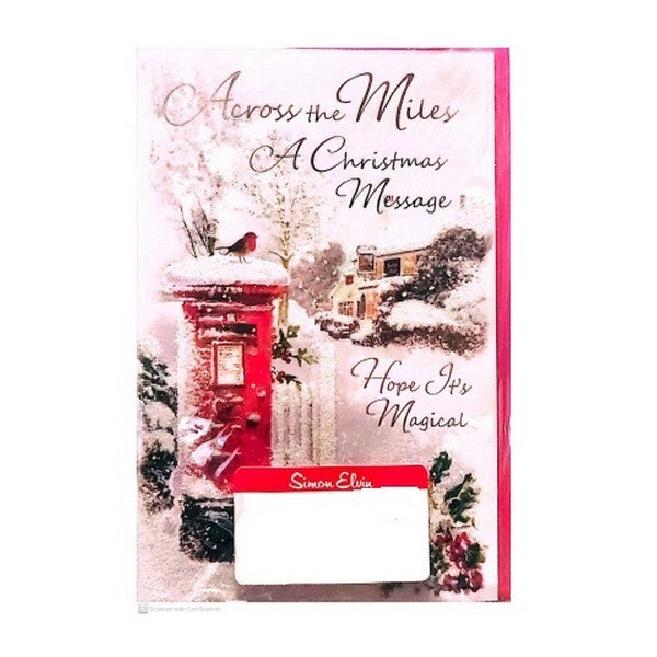 Front - Simon Elvin Across The Miles Post Box Christmas Card (Pack of 6)