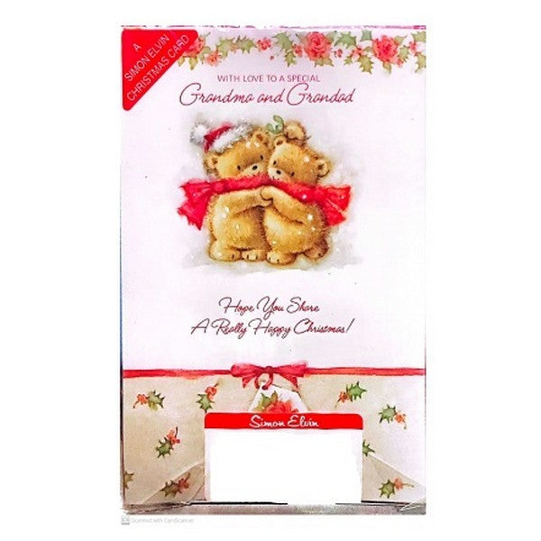 Red-White-Green - Front - Simon Elvin With Love To A Special Grandma And Grandad Christmas Card (Pack of 12)