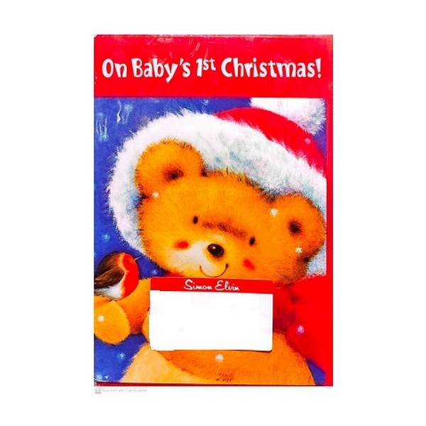 Front - Simon Elvin On Baby´s 1st Christmas Card (Pack of 12)