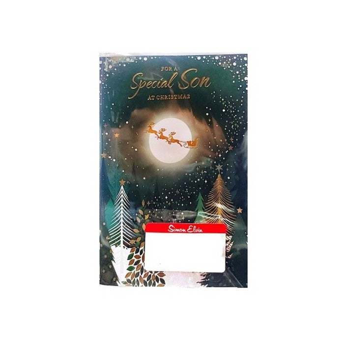 Multicoloured - Front - Simon Elvin For A Special Son Christmas Card (Pack of 6)