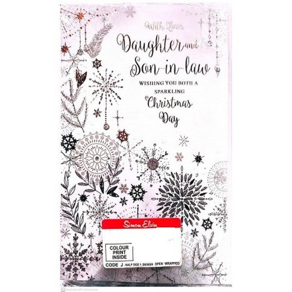 Front - Simon Elvin With Love Daughter And Son In Law Christmas Card (Pack of 6)