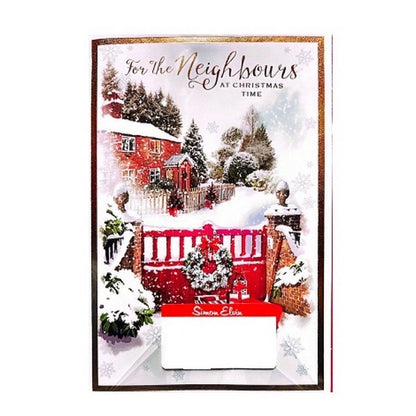 White-Red-Green - Front - Simon Elvin For The Neighbours Winter Scene Christmas Card (Pack of 6)