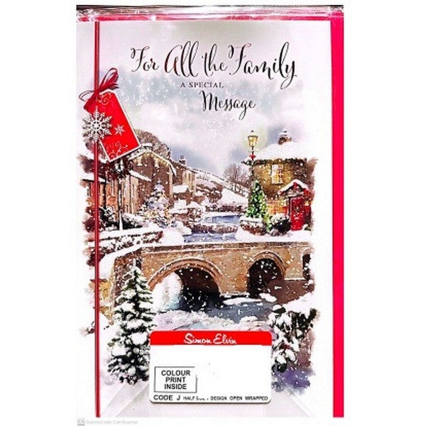 Multicoloured - Front - Simon Elvin For All The Family A Special Message Christmas Card (Pack of 6)