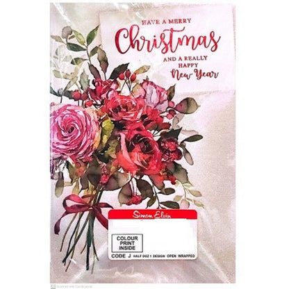 Front - Simon Elvin Happy New Year Christmas Card (Pack of 6)