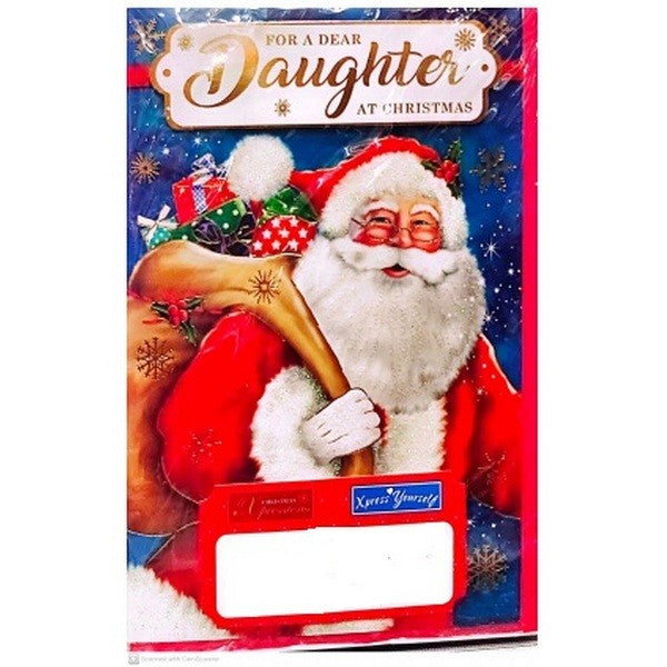 Front - Simon Elvin For A Dear Daughter Christmas Card (Pack of 6)