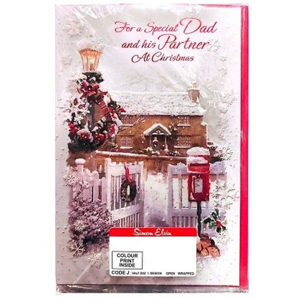 Front - Simon Elvin For A Special Dad And His Partner House Christmas Card (Pack of 6)