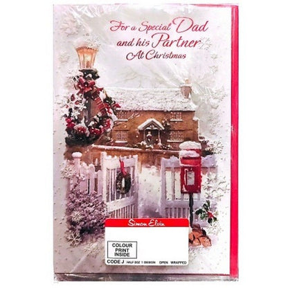 Front - Simon Elvin For A Special Dad And His Partner House Christmas Card (Pack of 6)