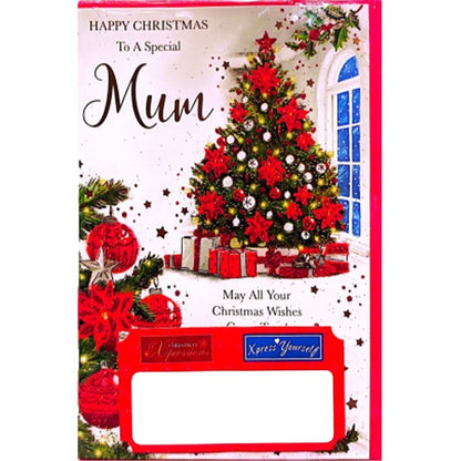 Red-White-Green - Front - Simon Elvin Happy Christmas Mum Greetings Card (Pack of 6)