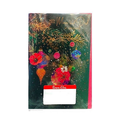 Front - Simon Elvin With Love Mum And Dad Lantern Christmas Card (Pack of 6)