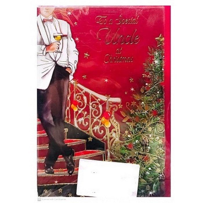 Red-White-Green - Front - Simon Elvin To A Special Uncle Christmas Card (Pack of 6)