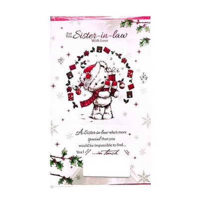 White-Red-Green - Front - Simon Elvin For You Sister In Law Christmas Card (Pack of 6)