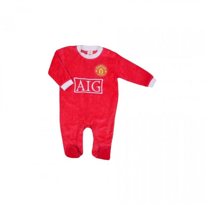 Front - Manchester United FC Baby Crest Sleepsuit