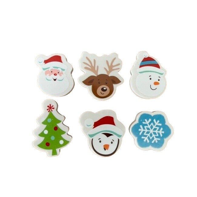 Front - Playwrite Christmas Eraser Set (Pack of 9)