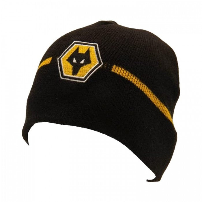 Front - Wolverhampton Wanderers FC Crest Knitted Beanie