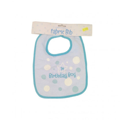 Front - Amscan Baby Fabric 1st Birthday Bib