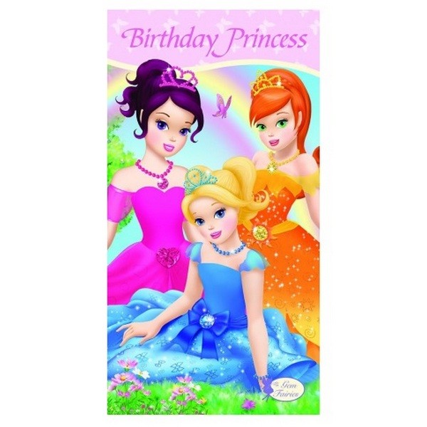Multicoloured - Front - Gem Fairies Princess Birthday Greetings Card