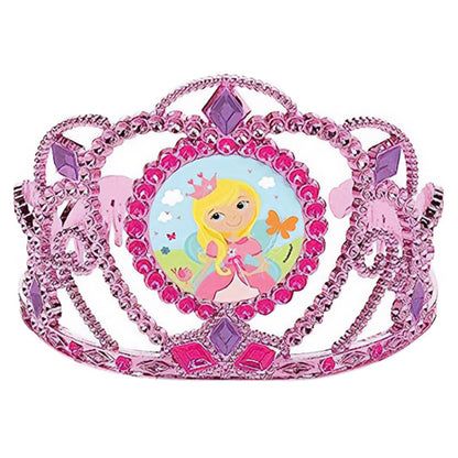 Pink - Front - Amscan Woodland Princess Patterned Tiara