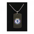 Front - Chelsea FC Official Colour Football Crest Dog Tag & Chain