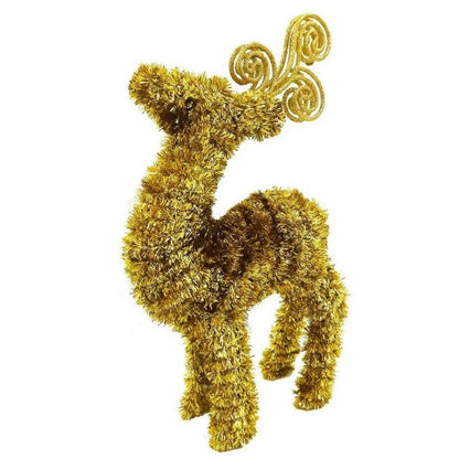 Front - Amscan Tinsel 3D Deer Christmas Decoration (Pack of 19)