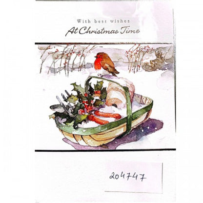 Front - Ling Design With Best Wishes At Christmas Time Greetings Card