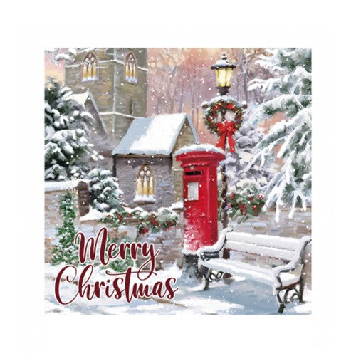 Front - Eurowrap Winter Village Christmas Card (Pack of 12)