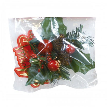 Front - Culpitt Merry Christmas Holly Cake Decoration (Pack of 2)