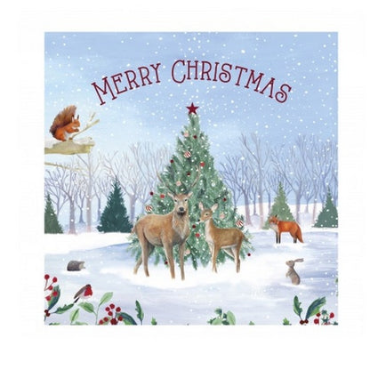 Front - Eurowrap Kraft Woodland Christmas Card (Pack of 12)