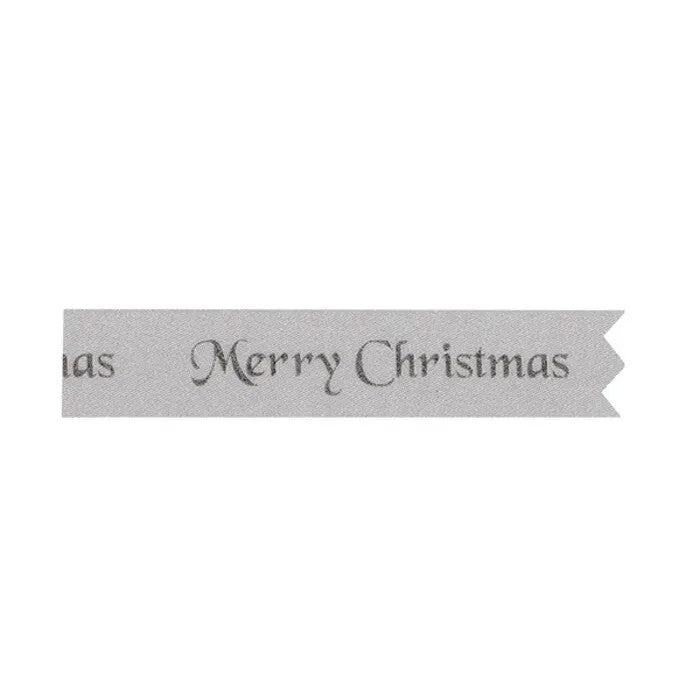 Silver - Front - Anniversary House Merry Christmas Text Christmas Ribbon