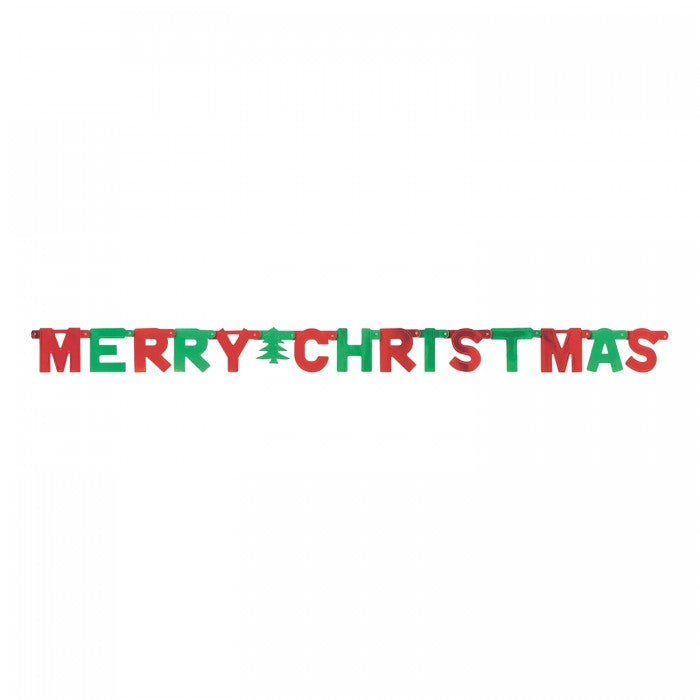 Front - Unique Party Merry Christmas Foil Jointed Banner