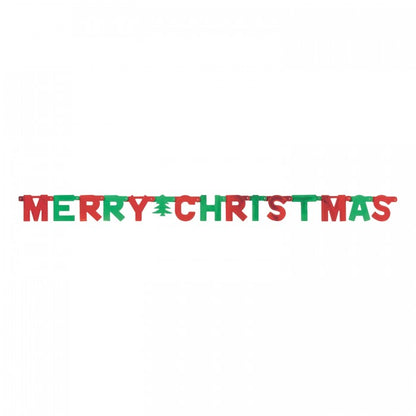 Front - Unique Party Merry Christmas Foil Jointed Banner