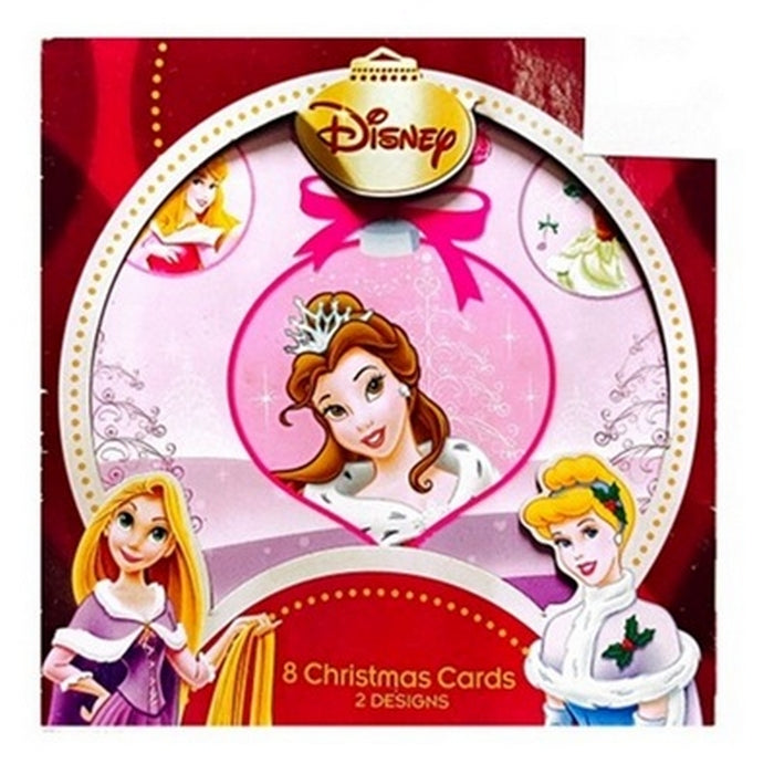 Multicoloured - Front - Disney Princess Christmas Card (Pack of 8)