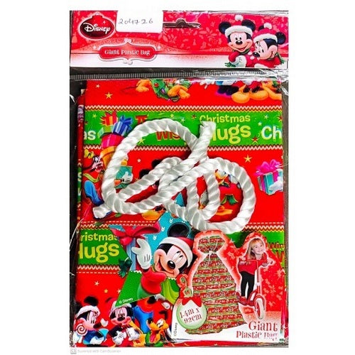 Red-Green - Front - Mickey Mouse & Friends Giant Plastic Christmas Gift Bag