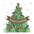 Green-Red - Back - Eurowrap Kraft Wreath Christmas Card (Pack of 24)