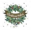 Front - Eurowrap Kraft Wreath Christmas Card (Pack of 24)