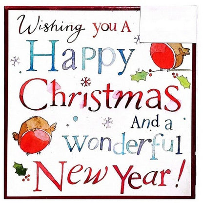 Multicoloured - Front - Wish You A Happy Christmas And A Wonderful New Year! Christmas Card