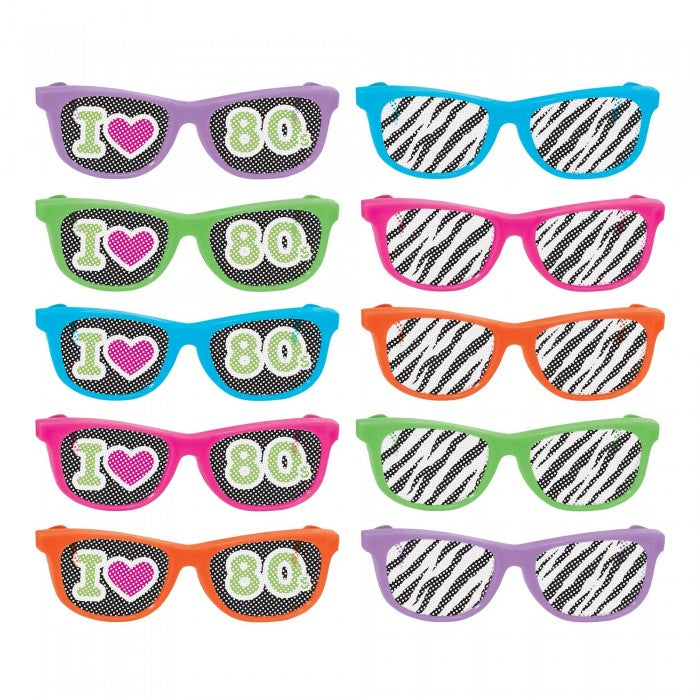 Front - Amscan Totally I Love 80s Printed Party Glasses