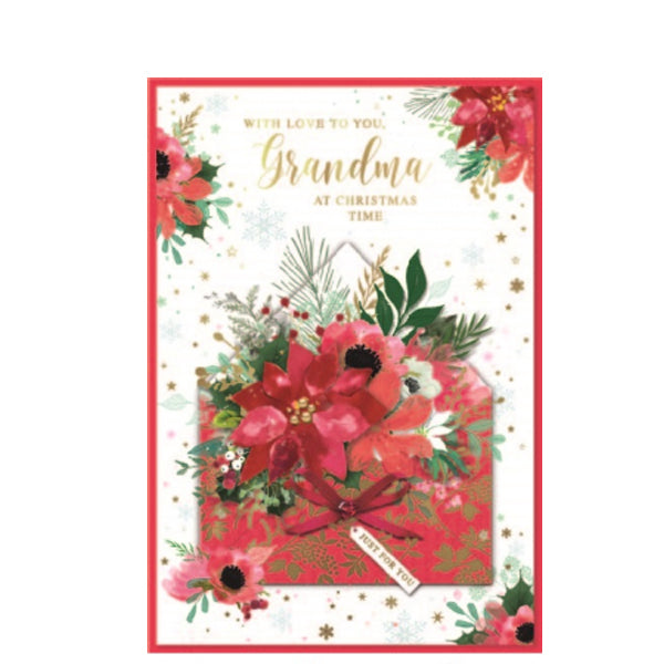 White-Red - Front - Simon Elvin Grandma Christmas Greetings Card (Pack of 6)