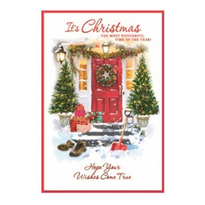 Multicoloured - Front - Simon Elvin The Most Wonderful Time Of The Year Christmas Greetings Card (Pack of 6)