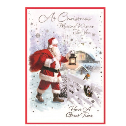 Multicoloured - Front - Simon Elvin At Christmas Making Wishes For You Greetings Card (Pack of 6)