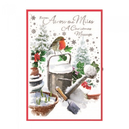 Front - Simon Elvin From Across The Miles A Christmas Message Greetings Card (Pack of 6)