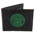 Front - Celtic FC Mens Official Leather Wallet With Embroidered Football Crest